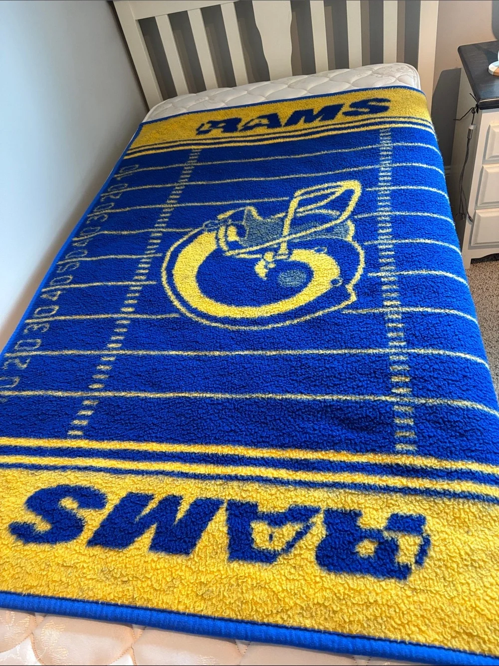 Vintage RAMS Football Plush Throw Blanket